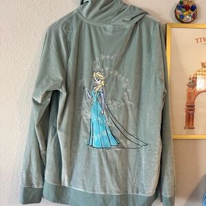 Her Universe LG Elsa Velour Zip Hoodie NWOT